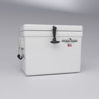 Frigid Rigid 21" x 15" x 15" fiberglass ice chest, low angle