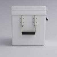Frigid Rigid 21" x 15" x 15" fiberglass ice chest, handle detail