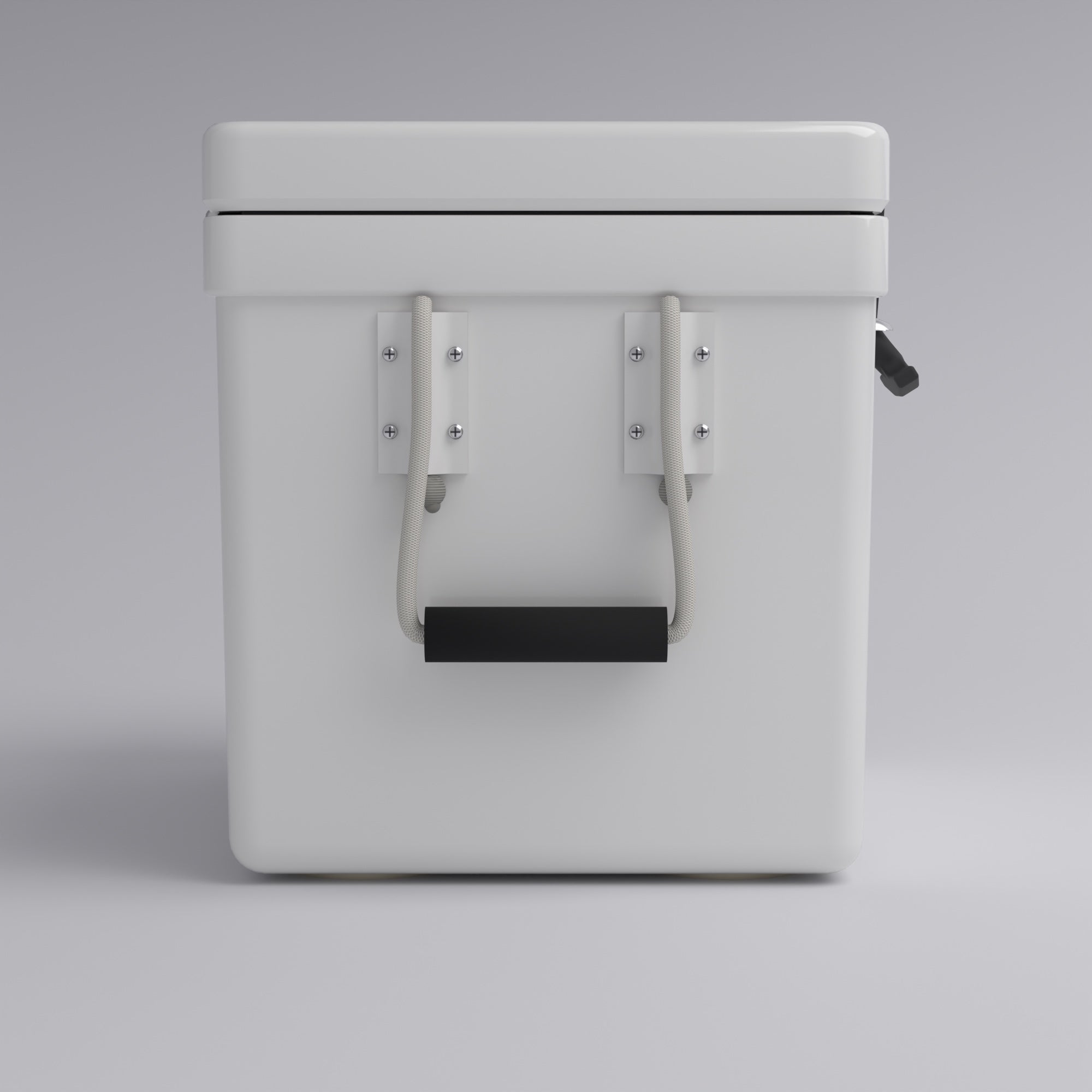 Frigid Rigid 21" x 15" x 15" fiberglass ice chest, handle detail