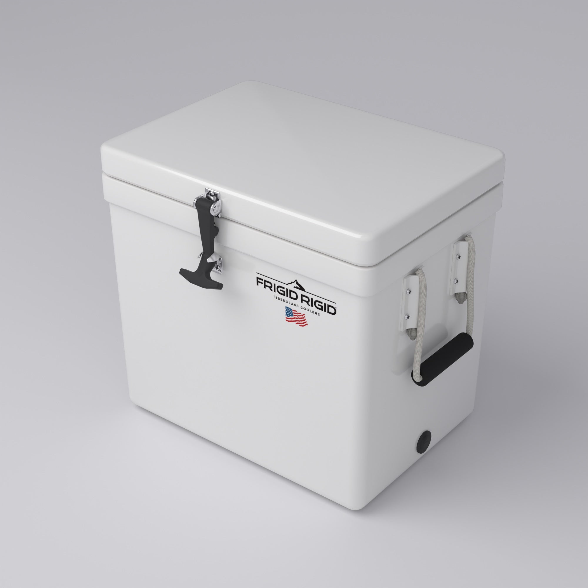 Frigid Rigid 21" x 15" x 18" fiberglass ice chest, top view