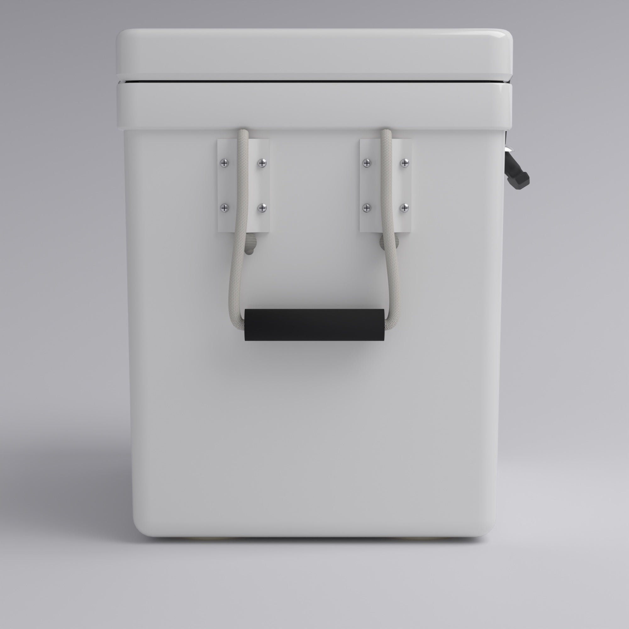 Frigid Rigid 21" x 15" x 18" fiberglass ice chest, handle detail