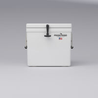 Frigid Rigid 21" x 18" x 18" fiberglass ice chest, front
