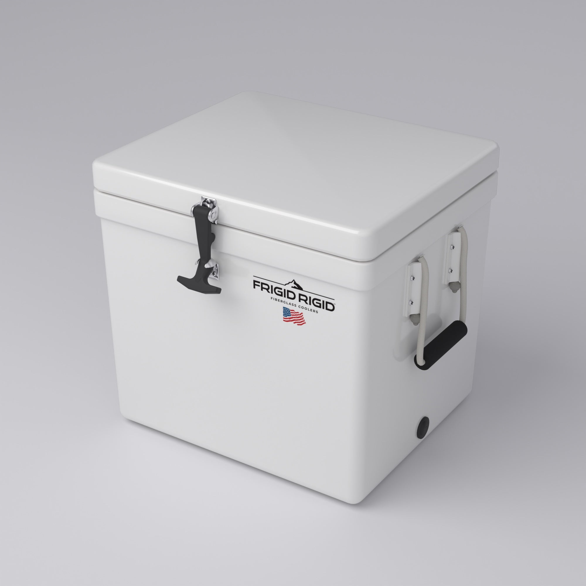 Frigid Rigid 21" x 18" x 18" fiberglass ice chest, top view