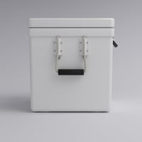 Frigid Rigid 21" x 18" x 18" fiberglass ice chest, handle detail