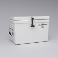 Frigid Rigid 24" x 15" x 15" fiberglass ice chest, three-quarter view