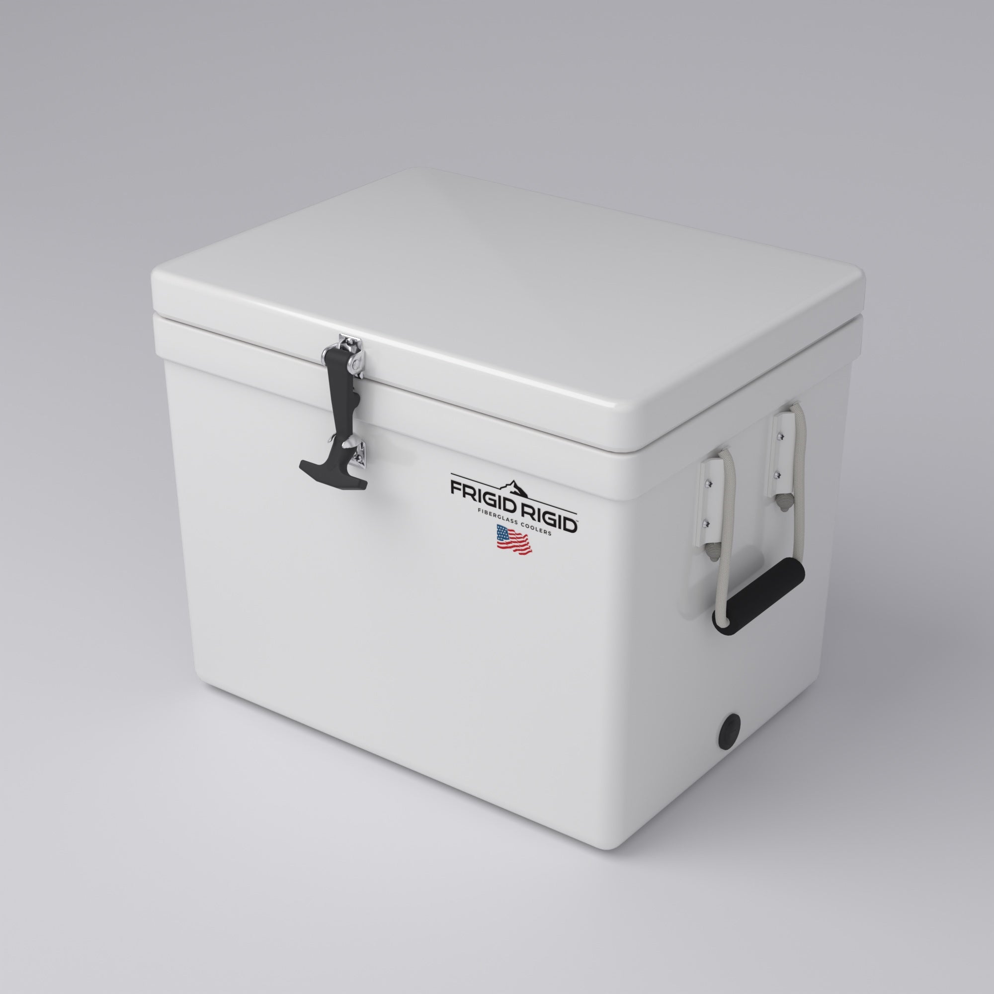 Frigid Rigid 24" x 18" x 18" fiberglass ice chest, top view