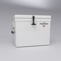 Frigid Rigid 24" x 18" x 18" fiberglass ice chest, low angle