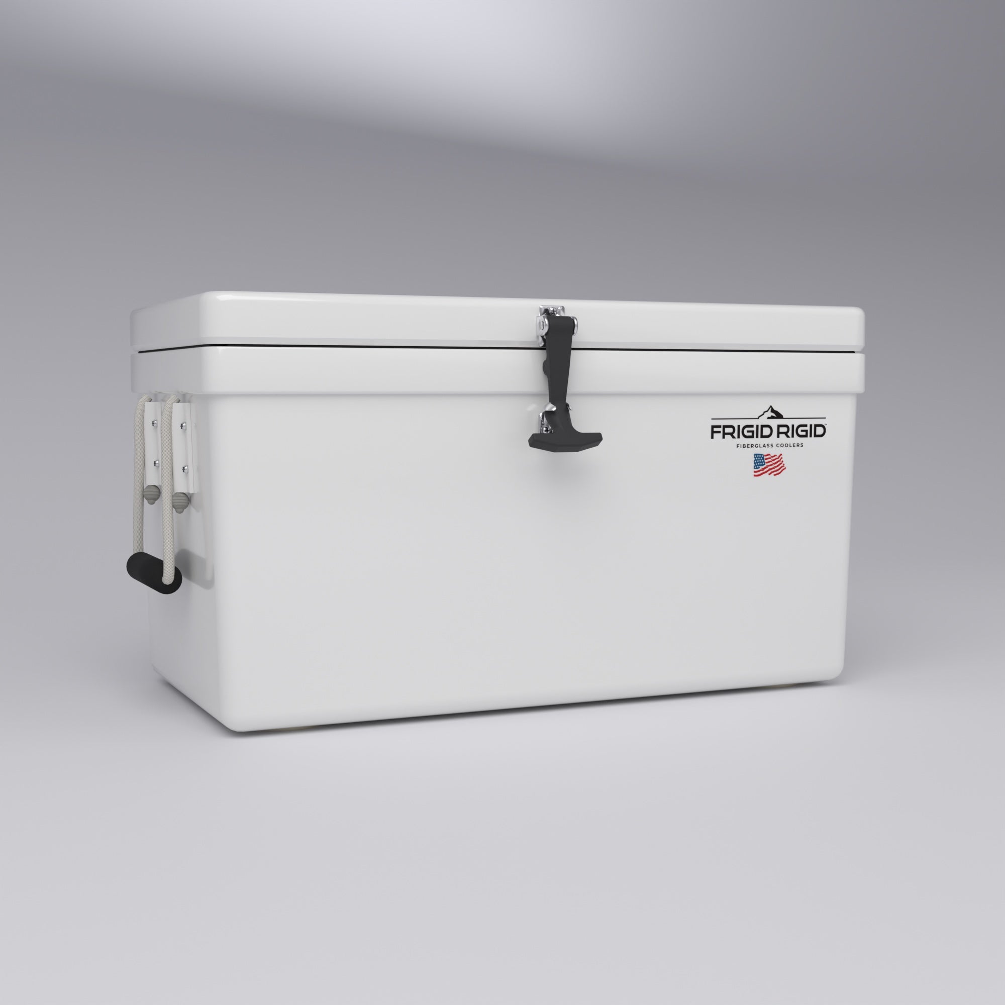 Frigid Rigid 30" x 15" x 15" fiberglass ice chest, low angle