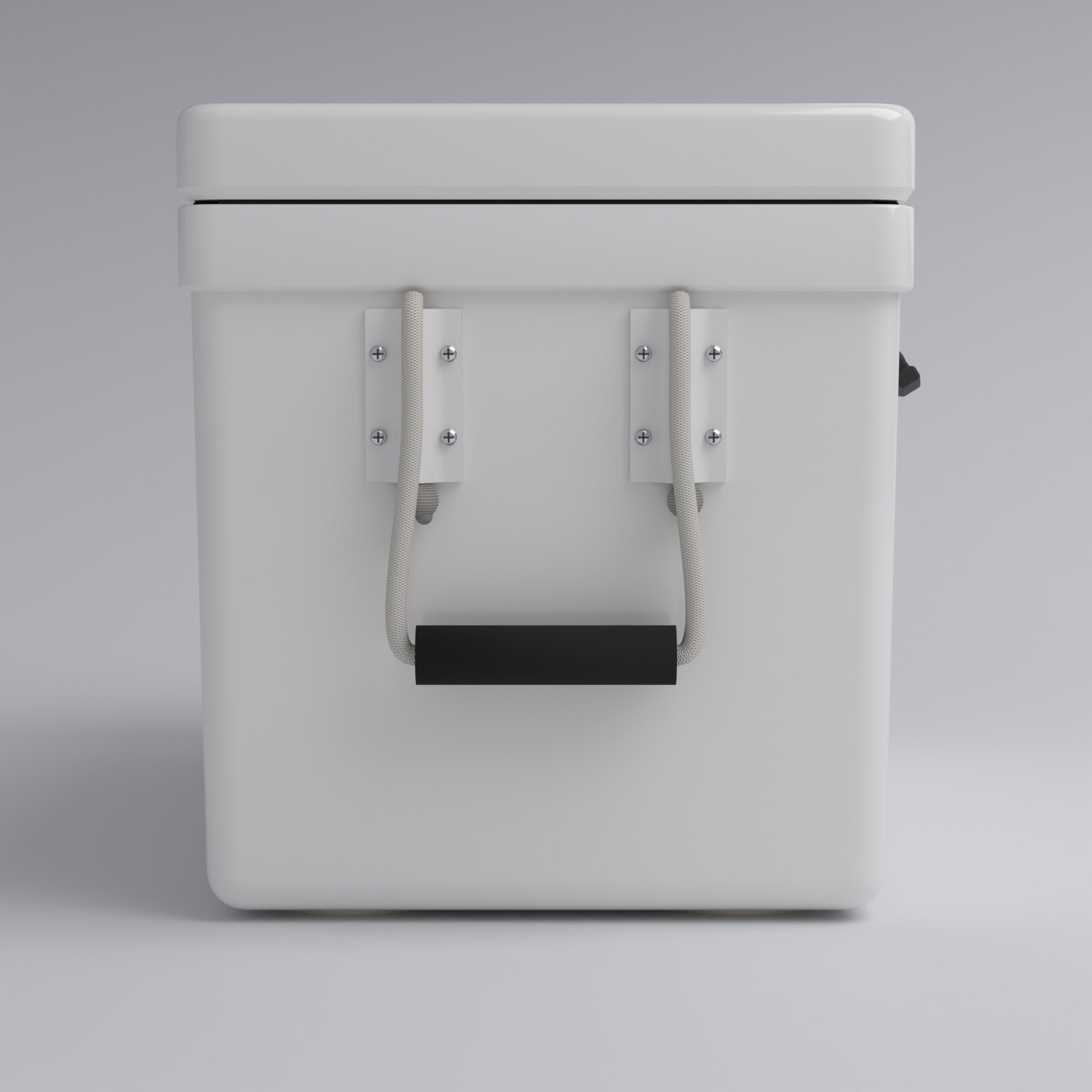 Frigid Rigid 30" x 15" x 15" fiberglass ice chest, handle detail