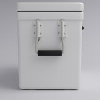 Frigid Rigid 30" x 15" x 18" fiberglass ice chest, handle detail