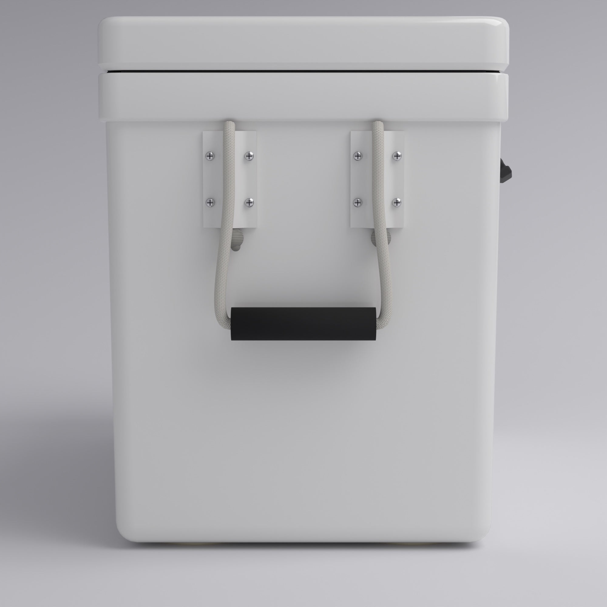 Frigid Rigid 30" x 15" x 18" fiberglass ice chest, handle detail