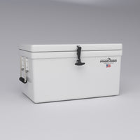 Frigid Rigid 30" x 18" x 15" fiberglass ice chest, three-quarter view