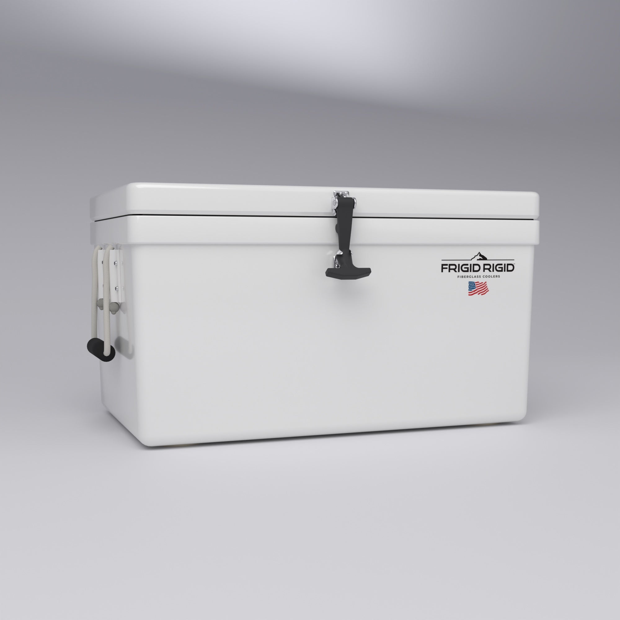 Frigid Rigid 30" x 18" x 15" fiberglass ice chest, low angle