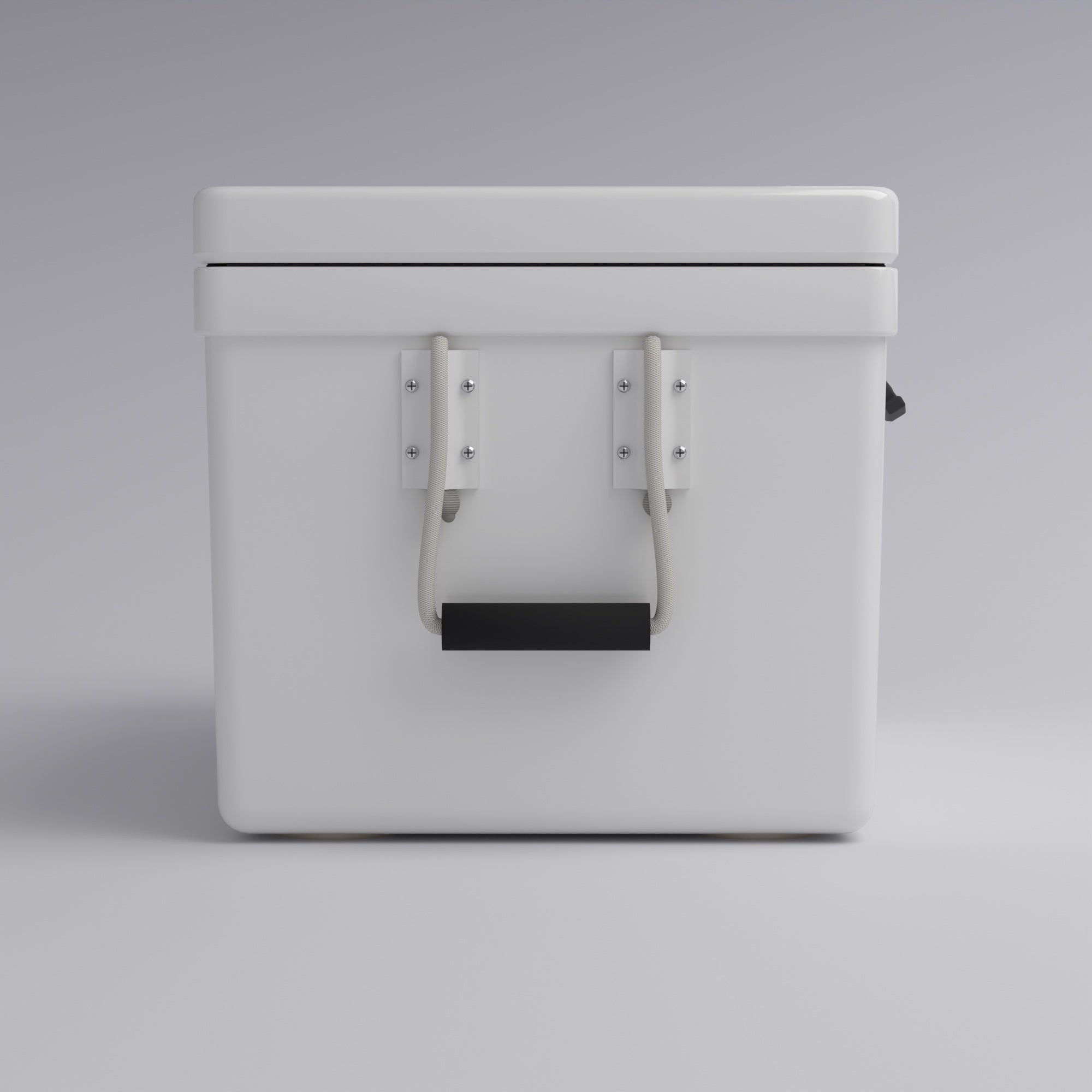 Frigid Rigid 30" x 18" x 15" fiberglass ice chest, handle detail