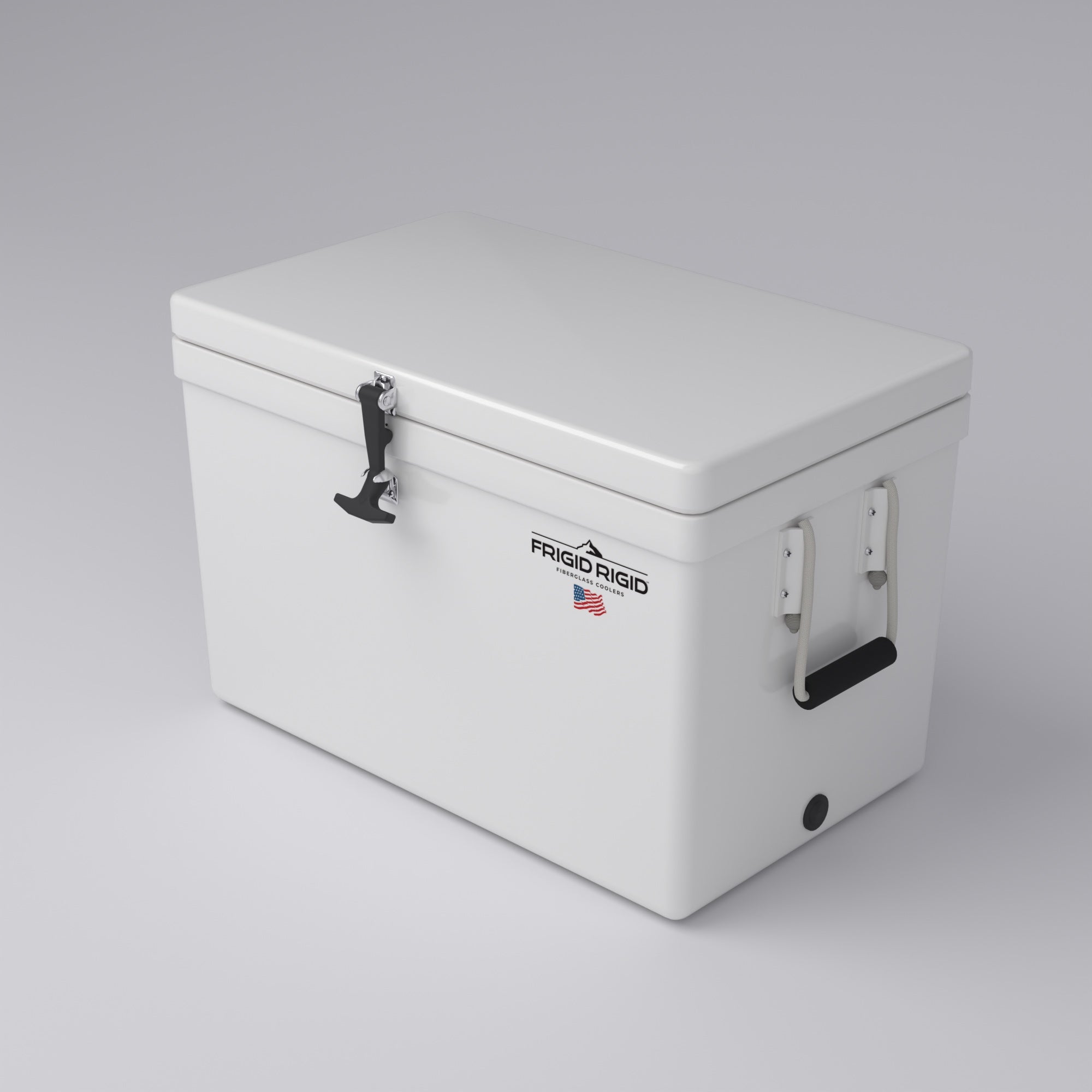 Frigid Rigid 30" x 18" x 18" fiberglass ice chest, top view