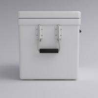 Frigid Rigid 30" x 18" x 18" fiberglass ice chest, handle detail
