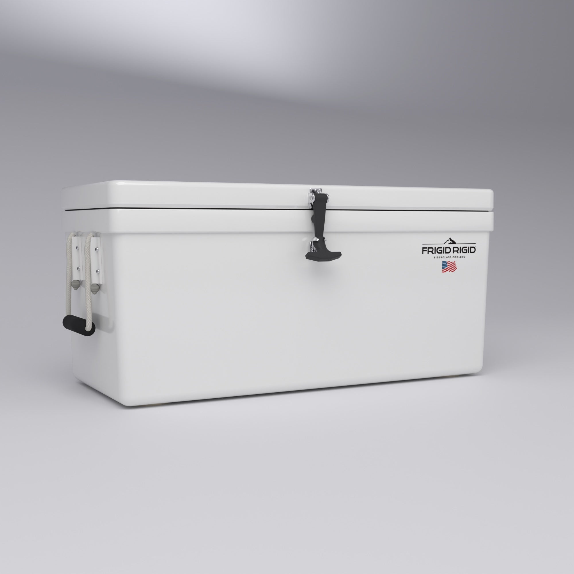 Frigid Rigid 36" x 15" x 15" fiberglass ice chest, low angle