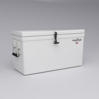 Frigid Rigid 36" x 15" x 18" fiberglass ice chest, three-quarter view