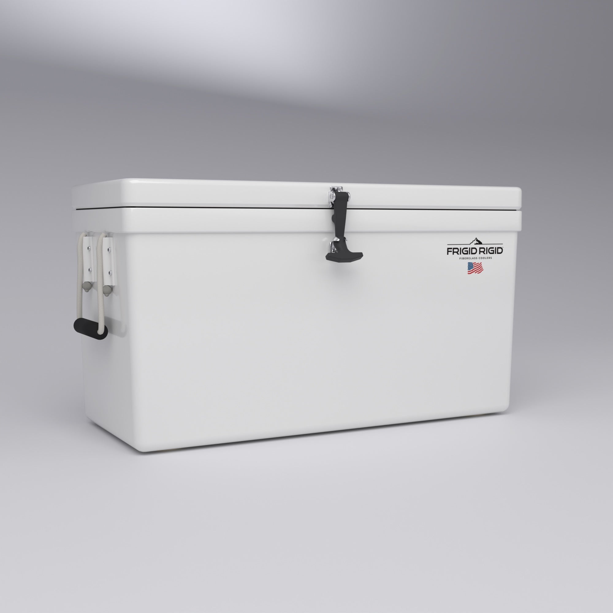 Frigid Rigid 36" x 15" x 18" fiberglass ice chest, low angle