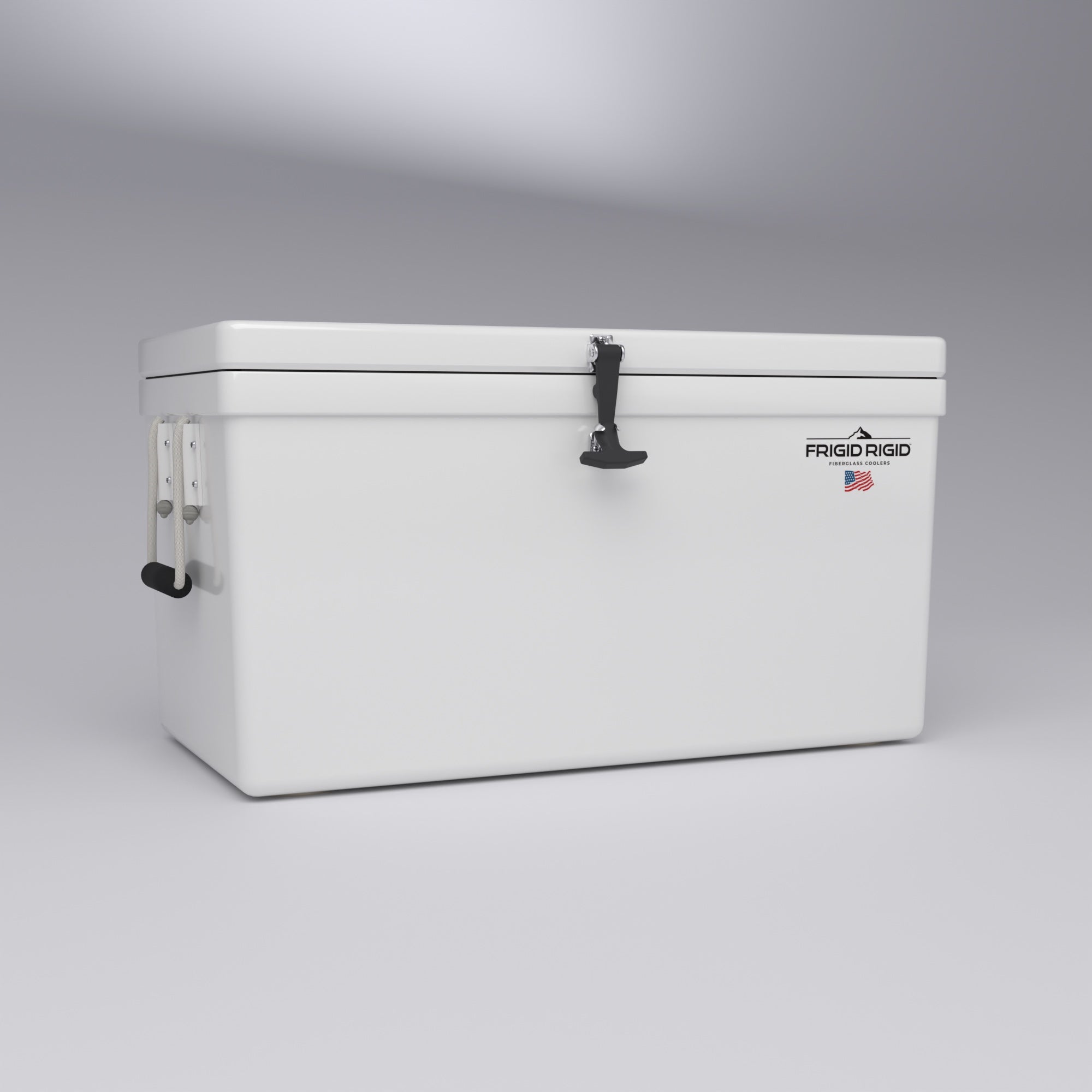 Frigid Rigid 36" x 18" x 18" fiberglass ice chest, low angle