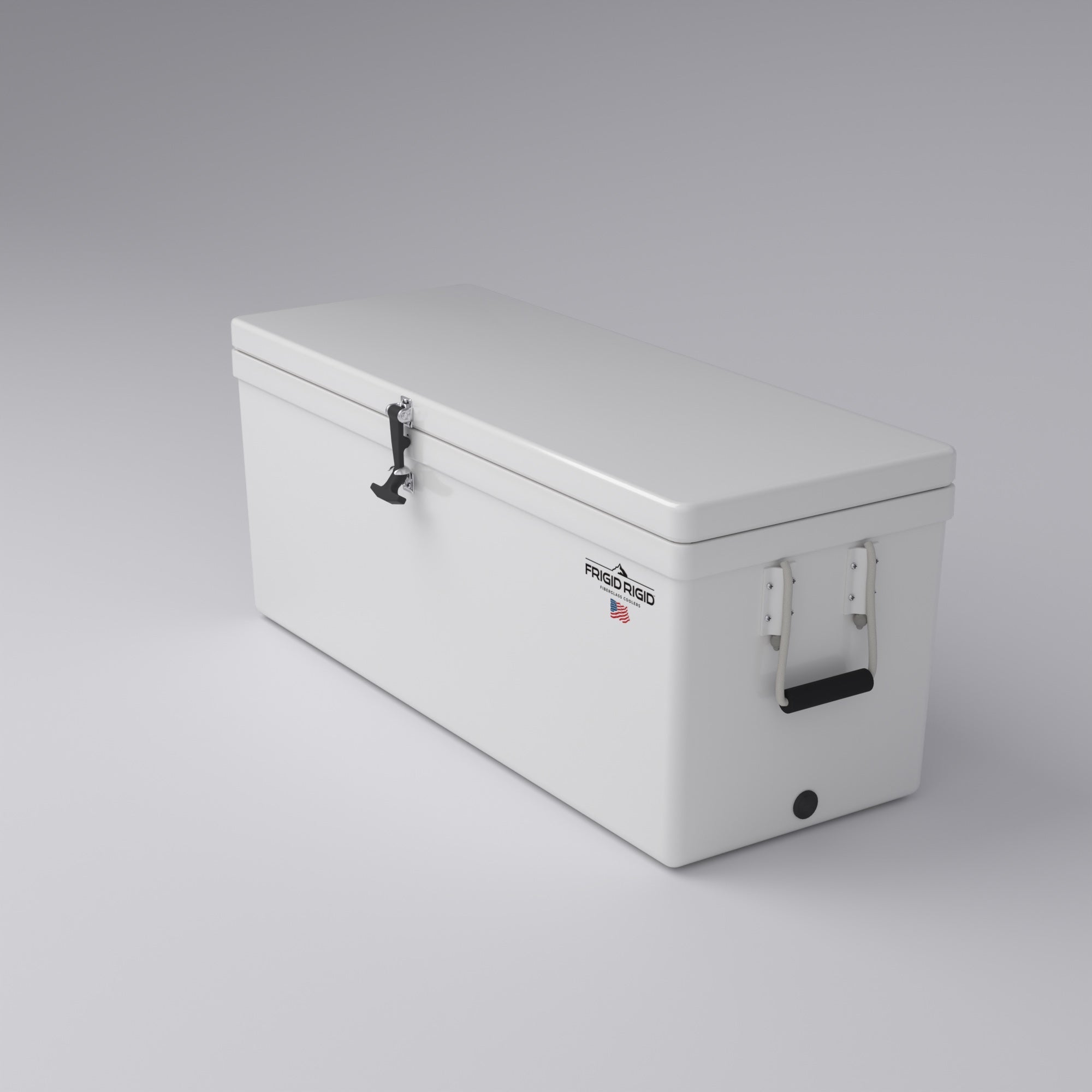 Frigid Rigid 48" x 18" x 18" fiberglass ice chest, top view