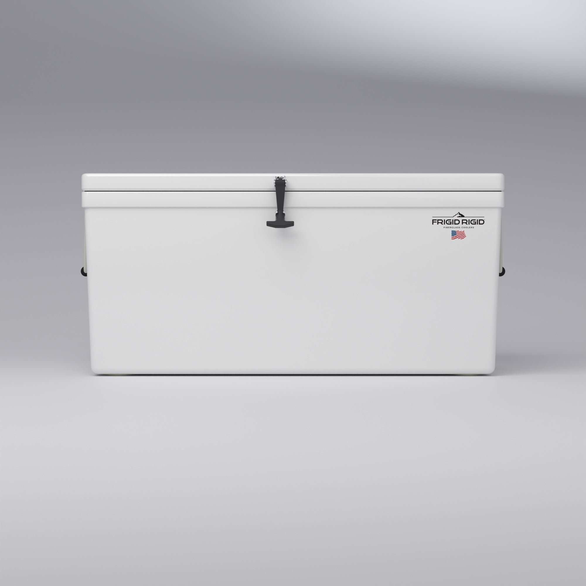 Frigid Rigid 48" x 21" x 21" fiberglass ice chest, front