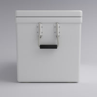 Frigid Rigid 48" x 21" x 21" fiberglass ice chest, handle detail