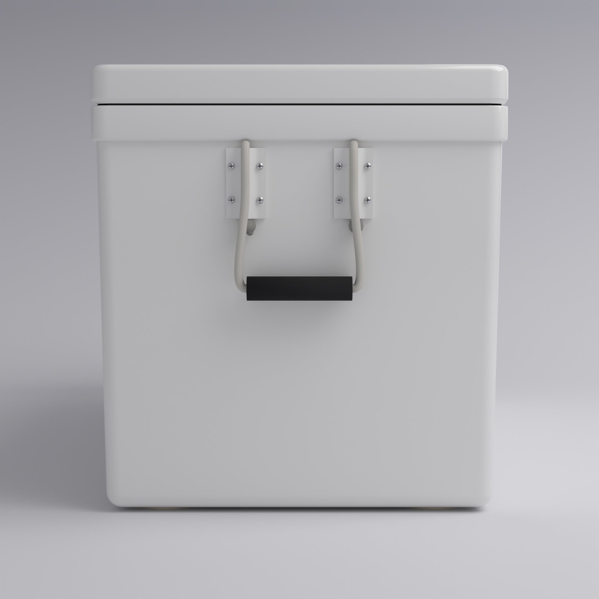 Frigid Rigid 48" x 21" x 21" fiberglass ice chest, handle detail