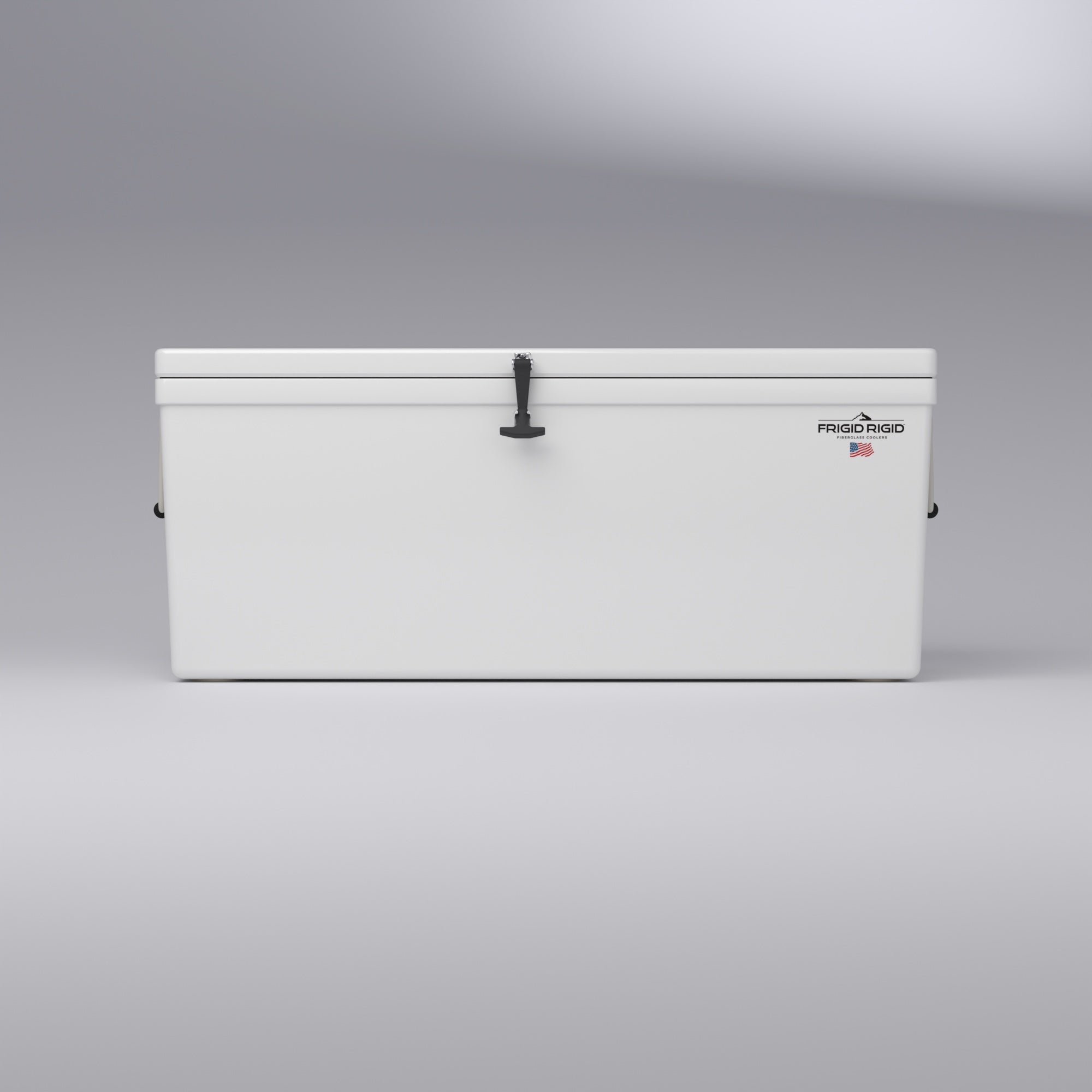 Frigid Rigid 54" x 21" x 21" fiberglass ice chest, front