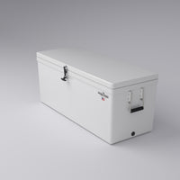 Frigid Rigid 54" x 21" x 21" fiberglass ice chest, top view