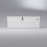 Frigid Rigid 66" x 21" x 21" fiberglass ice chest, front