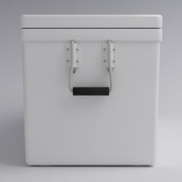 Frigid Rigid 66" x 21" x 21" fiberglass ice chest, handle detail