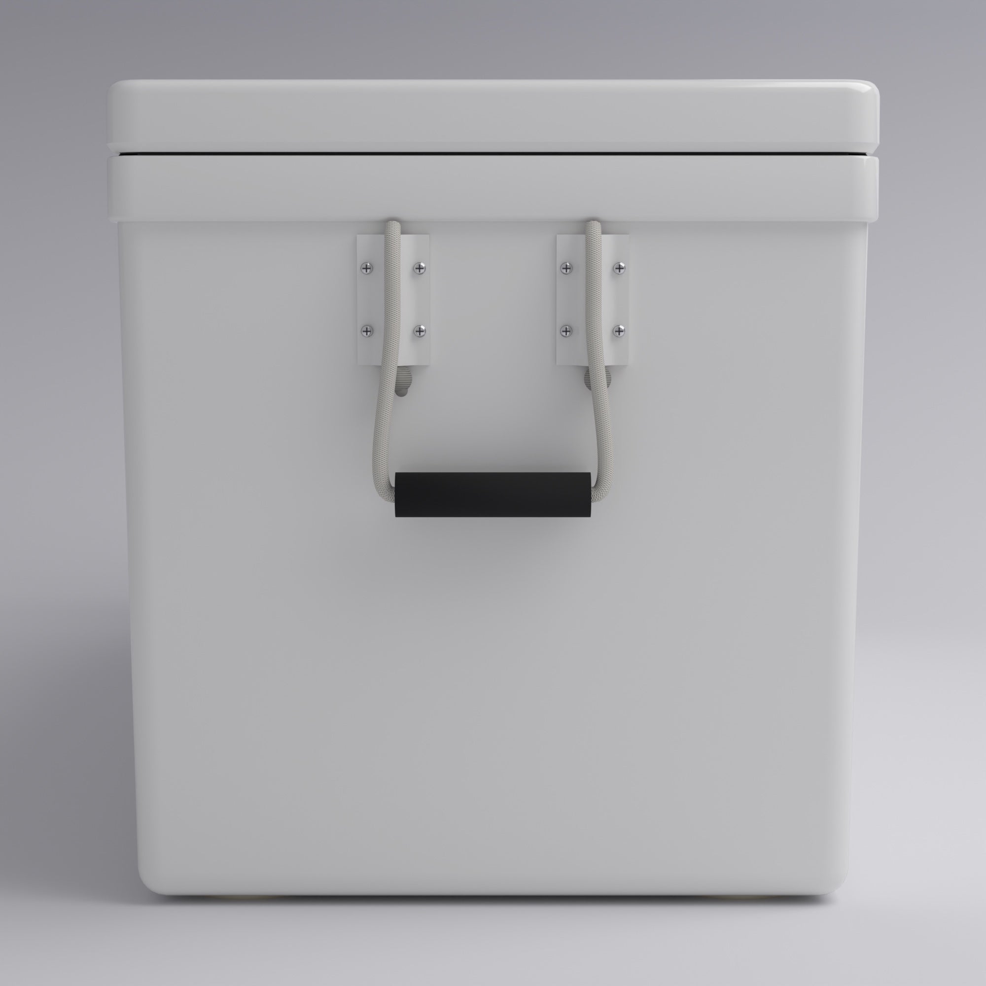 Frigid Rigid 66" x 21" x 21" fiberglass ice chest, handle detail